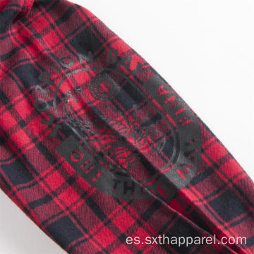 Camisas de chaqueta a cuadros de cuadros clásicos Camisa con capucha de manga larga